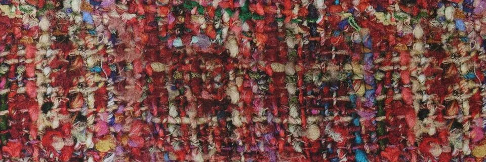 Multicolor fabric with wool pattern as background. Stock Photos