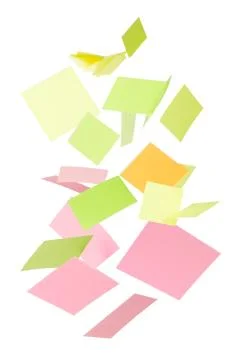 Multicolor falling stick notes Stock Photos