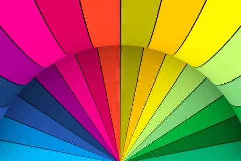 Multicolor fan abstract background 3D render illustration Stock Illustration