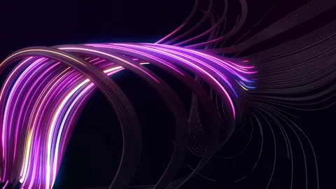 Multicolor flash of curl noise. Running neon lights like garland or lightnings Stock Footage 280463800