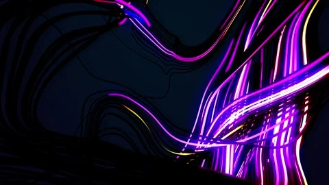 Multicolor flash of curl noise like running neon lights like garland or Stock Footage 281350797