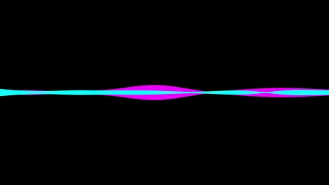 Multicolor flat sound wave oscillating on black background Stock Footage 321651073