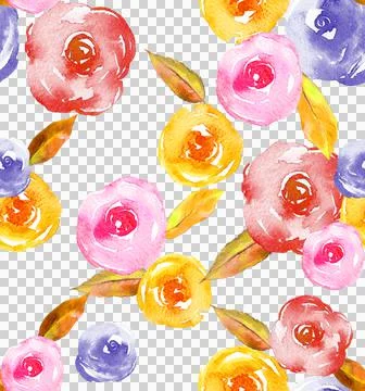 Multicolor Floral with transparent background. Illustrazione stock