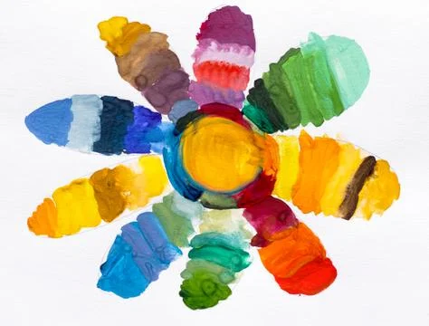 Multicolor flower. Child drawing. Stock Illustration