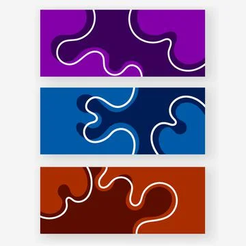 Multicolor fluid texture banner templates for print offset Stock Illustration