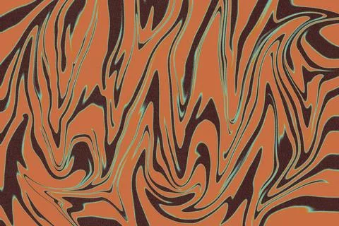 Multicolor Fluid waves pattern, Mint and Brown 4k, noisy gradient wallpaper Stock Illustration