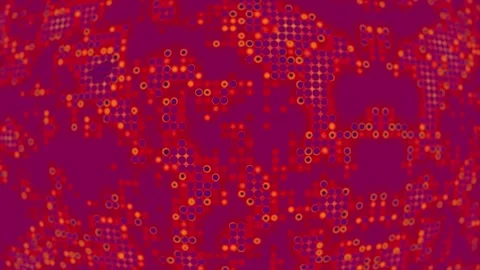 Multicolor fractal circular dots digital technology background Stock Footage 204730024