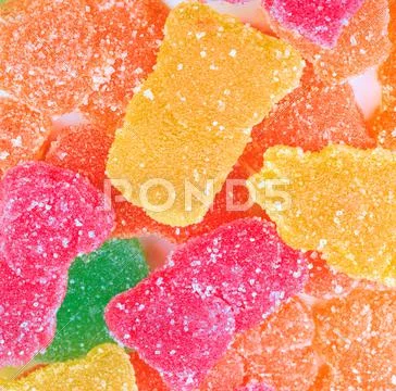 Multicolor fruit jelly Stock Photos