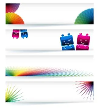 Multicolor gamut banner design in eps10 vector format. Stock Illustration
