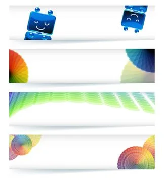 Multicolor gamut banner design in eps10 vector format. Stock Illustration