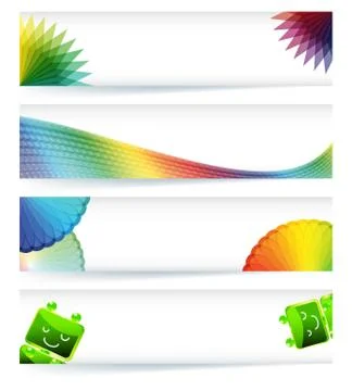 Multicolor gamut banner design in eps10 vector format. Stock Illustration