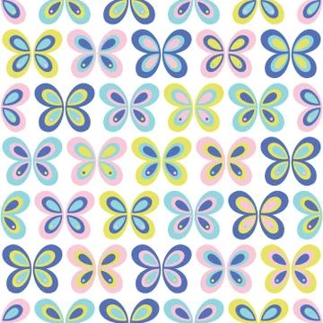 Multicolor geometric butterflies seamless pattern Stock-Illustration