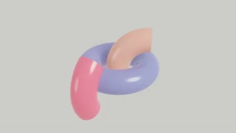 Multicolor geometric elements on a white background. Seamless loop 3d render Stock Footage 168825017