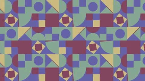 Multicolor geometric pattern with very peri violet elements. Random tiles Stock Footage 170774456