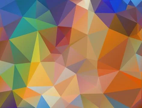 Multicolor geometric rumpled triangular low poly origami style gradient illus Stock Illustration