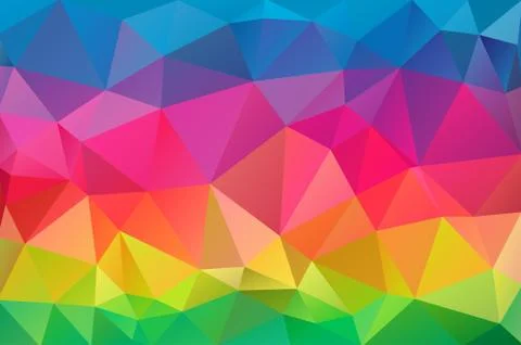 Multicolor geometric rumpled triangular low poly origami style gradient illus Stock Illustration