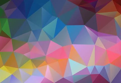 Multicolor geometric rumpled triangular low poly origami style gradient illus Stock Illustration