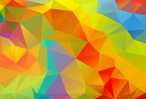Multicolor geometric rumpled triangular low poly origami style gradient illus イラスト素材