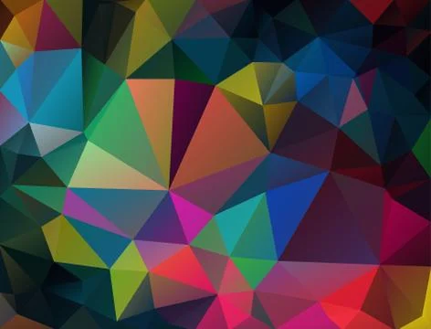 Multicolor geometric rumpled triangular low poly origami style gradient illus 스톡 일러스트