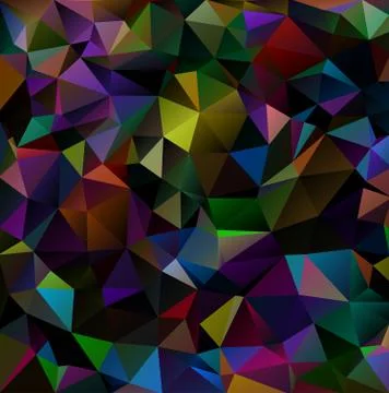 Multicolor geometric rumpled triangular low poly origami style gradient illus Stock Illustration