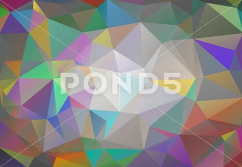 Multicolor geometric rumpled triangular low poly origami style gradient illus 스톡 일러스트