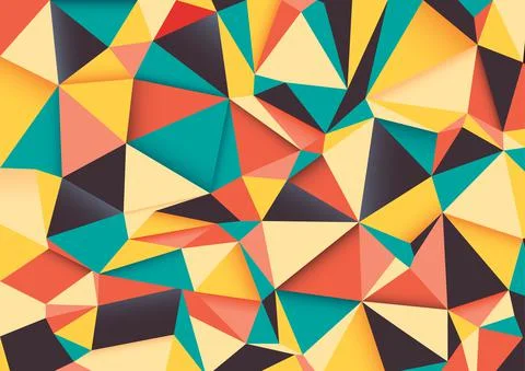 Multicolor geometric rumpled triangular low poly style gradient illustration  Stock Illustration