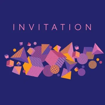 Multicolor geometric shapes pattern. Illustrazione stock