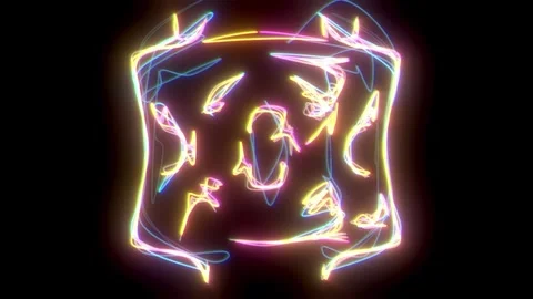 Multicolor Glitch Lines Mirrored Loop Stock Footage 326731672