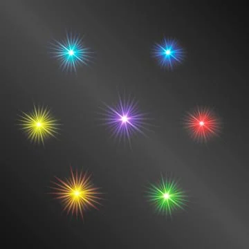 Multicolor glowing light burst explosion with transparent. Vector illustratio Stock Illustration