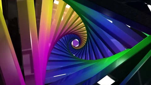 Multicolor glowing triangular tunnel background, 3d abstract tunnel Stock Footage 237706375