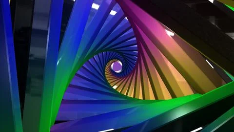 Multicolor glowing triangular tunnel background, 3d abstract tunnel 스톡 일러스트
