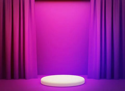 Multicolor gradient 3d Rendered stage with spot light Abstract Modern backdrop Stock Illustration