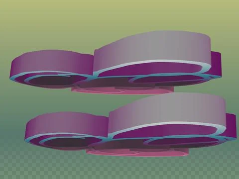 Multicolor gradient illustration 3D Stock Illustration