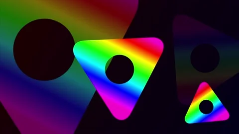 Multicolor gradient rotating triangular shape background Stock Footage 204728042