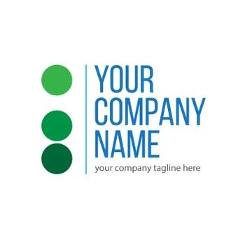 Multicolor green dots logo with your company name Stock Illustration