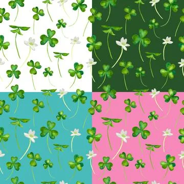 Multicolor Green leaf clovers. Ilustración de archivo