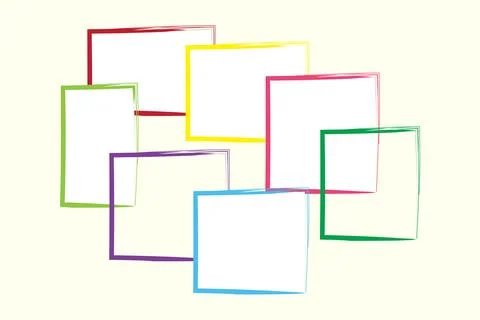 Multicolor hand drawn doodle frames set for decoration purposes Stock Illustration