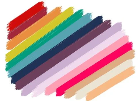 Multicolor hand painted lines set for your decor and design. Stock Illustration