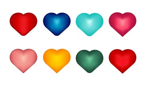 Multicolor heart icons set vector Stockillustratie