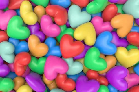 Multicolor hearts background Stock Illustration