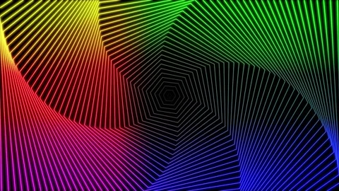 Multicolor hexagonal element rotating in spiral pattern background Stock Footage 199380849
