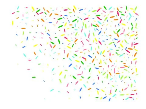 Multicolor hexagonal shape confetti particles. Stock Illustration