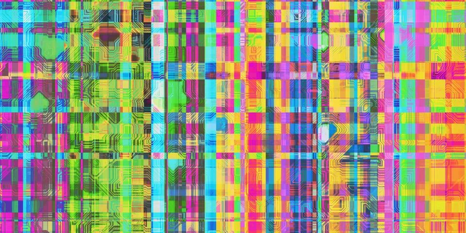 Multicolor Hi-tech Microscheme Abstract Grunge Pattern. Distortion Screen Tex Illustrazione stock