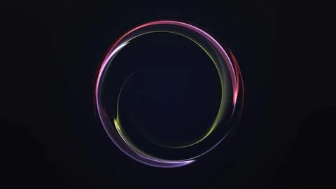 Multicolor holographic circle frames a dark empty center with vibrant light.. Stock Illustration