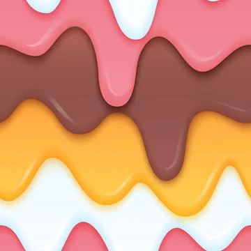 Multicolor ice cream dripping. Liquid layered colorful food concept. Colorf.. Stock Illustration