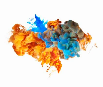 Multicolor ink on white background 库存照片