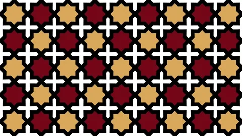Multicolor Islamic Grid Stock Footage 335622483