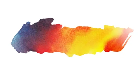 Multicolor isolated painted blot appear on the white background. Two variation Stock Footage 95743652