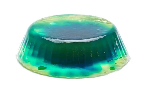 Multicolor jelly low angle isolated on the white background Foto stock