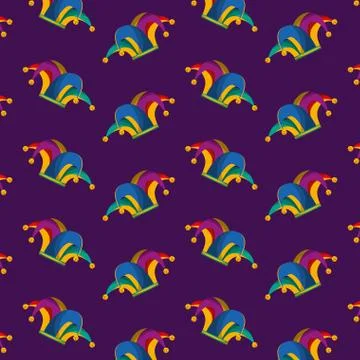 Multicolor jester hats decoration Stock Illustration